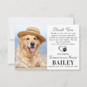 Memorial Modernes Foto Dog Loss Beileid Dankeskarte (Vorderseite)