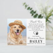 Memorial Modernes Foto Dog Loss Beileid Dankeskarte (Stehend Vorderseite)