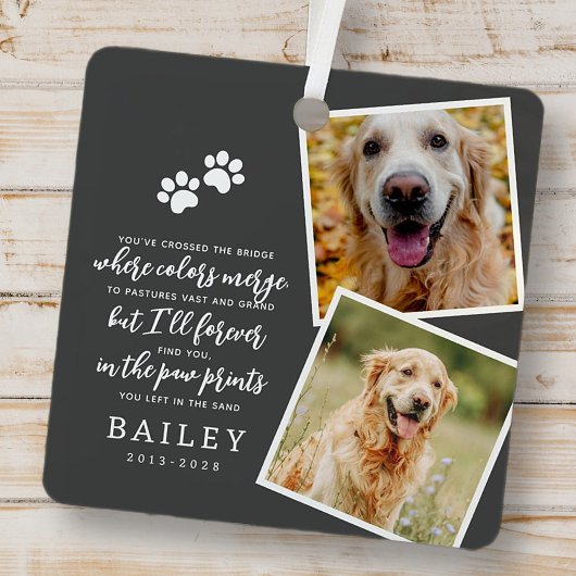 Memorial Modernes Gedicht mit einfachem Design Fot Ornament Aus Metall