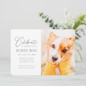 Memorial Modernes Minimalistisch-Chic-Foto Einladung (Stehend Vorderseite)