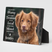 Memorial Modernes Personalisiertes Dog-Foto Fotoplatte (Seite)