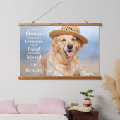 Memorial Modernes Personalisiertes Dog-Foto Wandteppich Mit Holzrahmen (Schlafzimmer)
