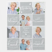 Memorial Modernes Personalisiertes Gedicht 6 Multi Fleecedecke (Vorderseite)
