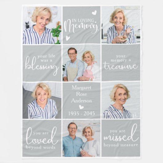 Memorial Modernes Personalisiertes Gedicht 6 Multi Fleecedecke (Vorderseite)