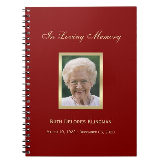 Memorial oder Beerdigung Gästebuch Notizblock (Vorderseite)