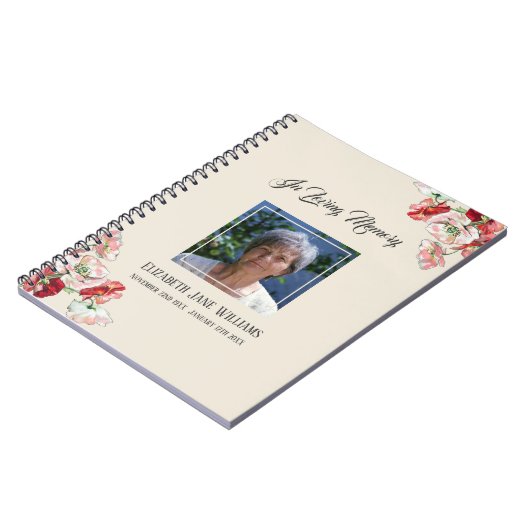 Memorial oder Beerdigung Gästebuch Wasserfarbengef Notizblock (Linke Seite)