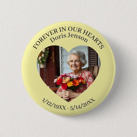Memorial or Vigil Keepsake | Forever in our Hearts Button (Vorderseite)