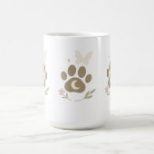 Memorial Paw mit Mond & Butterfly - Beileid Kaffeetasse (Mittel)