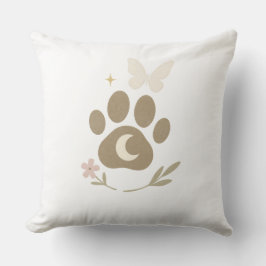 Memorial Paw mit Mond & Butterfly - Beileid Kissen