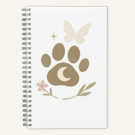 Memorial Paw mit Mond & Butterfly - Beileid Notizblock