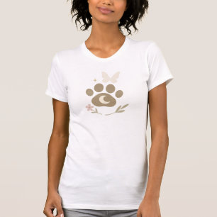 Memorial Paw mit Mond & Butterfly - Beileid T-Shirt