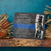 Memorial Personalisieren K9 Officer 3 Foto Fotoplatte (Seite)