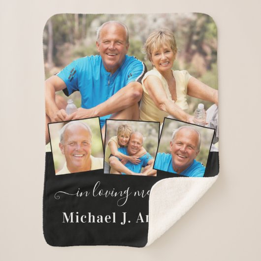 Memorial Personalisiert 4 Picture in Love Memory Sherpadecke (Vorderseite)