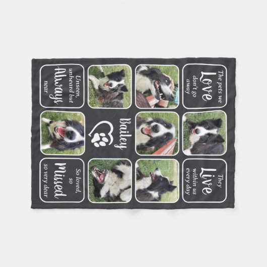 Memorial Personalisiert 7 FotoCollage Custom Fleecedecke (Vorderseite (Horizontal))