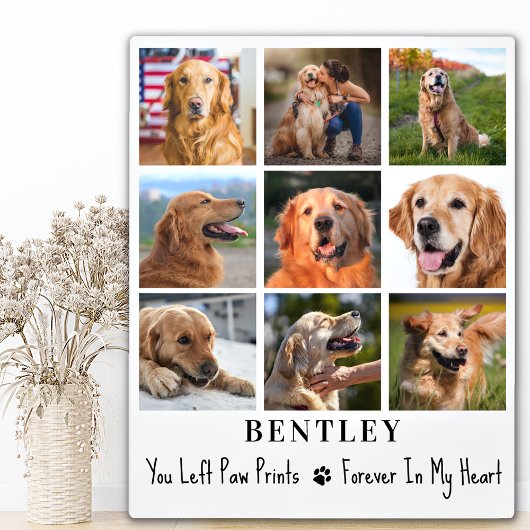 Memorial Personalisiert 9 Fotomaterial Collage Dog Fotoplatte