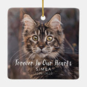 Memorial Personalisiert Cat Foto Keramikornament (Rückseite)