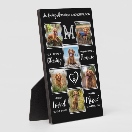 Memorial Personalisiert Dog Collage Fotoplatte (Seite)