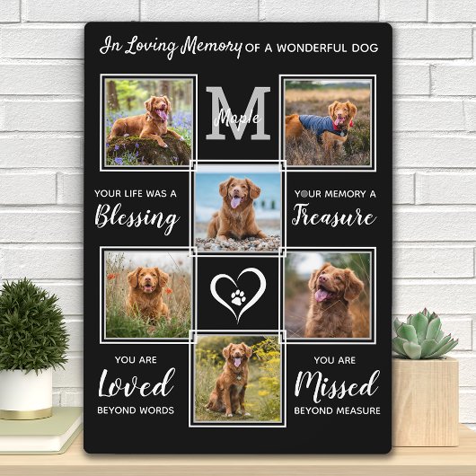 Memorial Personalisiert Dog Collage Fotoplatte