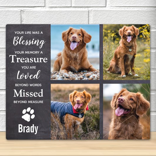 Memorial Personalisiert Dog Collage Fotoplatte