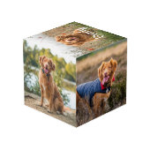 Memorial Personalisiert Dog Keepake Foto Cube Würfel (Rückseite Schrägansicht)