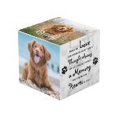 Memorial Personalisiert Dog Keepake Foto Cube Würfel (Vorderseite Schrägansicht)