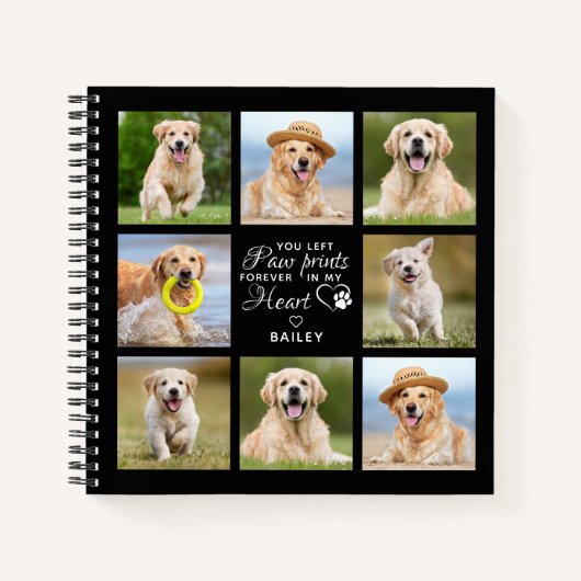 Memorial Personalisiert Dog Loss Foto Collage Notizblock (Vorderseite)