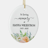 Memorial Personalisiert Foto floral Keramik Ornament (Rechts)