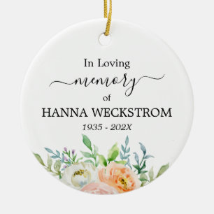 Memorial Personalisiert Foto floral Keramik Ornament