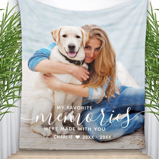 Memorial Personalisiert Modernes Dog Foto Fleecedecke