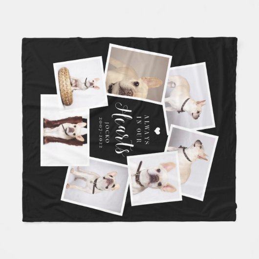 Memorial Personalisiert Multi Foto Collage Fleecedecke (Vorderseite (Horizontal))