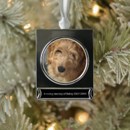Memorial personalisierter benutzerdefinierter Foto Banner-Ornament Silber