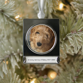 Memorial personalisierter benutzerdefinierter Foto Banner-Ornament Silber
