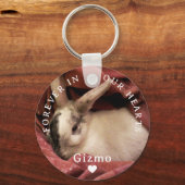 Memorial Pet Bunny Rabbit Zwei Foto | Name | Daten Schlüsselanhänger (Vorderseite)