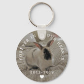 Memorial Pet Bunny Rabbit Zwei Foto | Name | Daten Schlüsselanhänger (Rückseite)