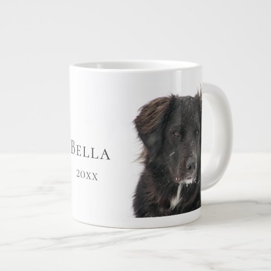 Memorial Pet Hund Foto Jahr Jumbo-Tasse (Vorderseite Rechts)