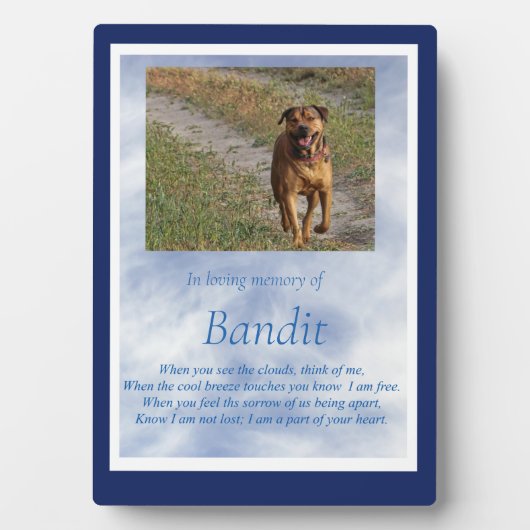 Memorial Pet Hund spirituelle benutzerdefinierte F Fotoplatte (Vorderseite)