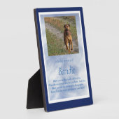 Memorial Pet Hund spirituelle benutzerdefinierte F Fotoplatte (Seite)