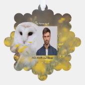  Memorial Photo Barn Owl Bird  Ornament Karte (Rückseite)
