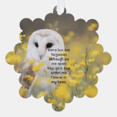  Memorial Photo Barn Owl Bird  Ornament Karte (Vorderseite)