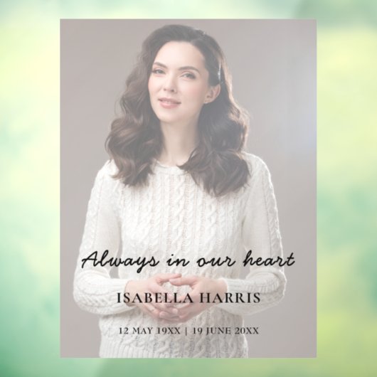 Memorial Photo Celebration of Life Design Fensteraufkleber (Blatt 3)