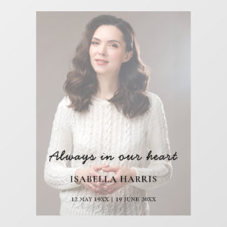 Memorial Photo Celebration of Life Design Fensteraufkleber