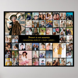 Memorial Photo Collage 50 Picture In Loving Memory Poster