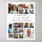 Memorial Photo Collage Forever In Our Hearts Poster (Vorne)