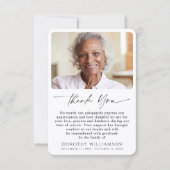 Memorial Photo Elegant Script Dankeskarte (Vorderseite)