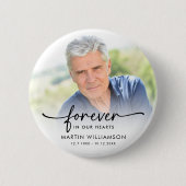 Memorial Photo Forever In Our Hearts Keepsake Button (Vorderseite)