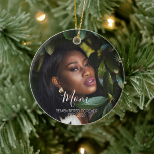 Memorial Photo Gift Christmas In Loving memory mom Keramik Ornament