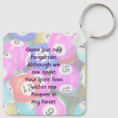 Memorial Photo Keepsake Bingo Game Schlüsselanhänger (Rückseite)