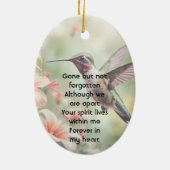 Memorial Photo Keepsake Hummingbird Keramik Ornament (Hinten)