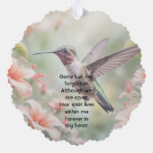 Memorial Photo Keepsake Hummingbird Ornament Karte (Rückseite)