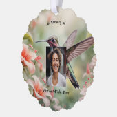 Memorial Photo Keepsake Hummingbird Ornament Karte (Links)